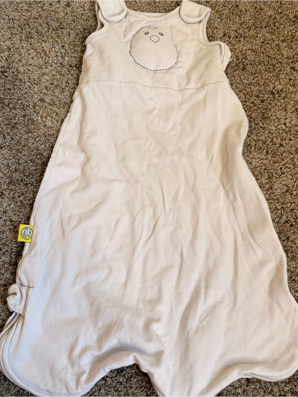 Nested Bean Cream Sleeveless Sleep Sack Dress with Chick Applique